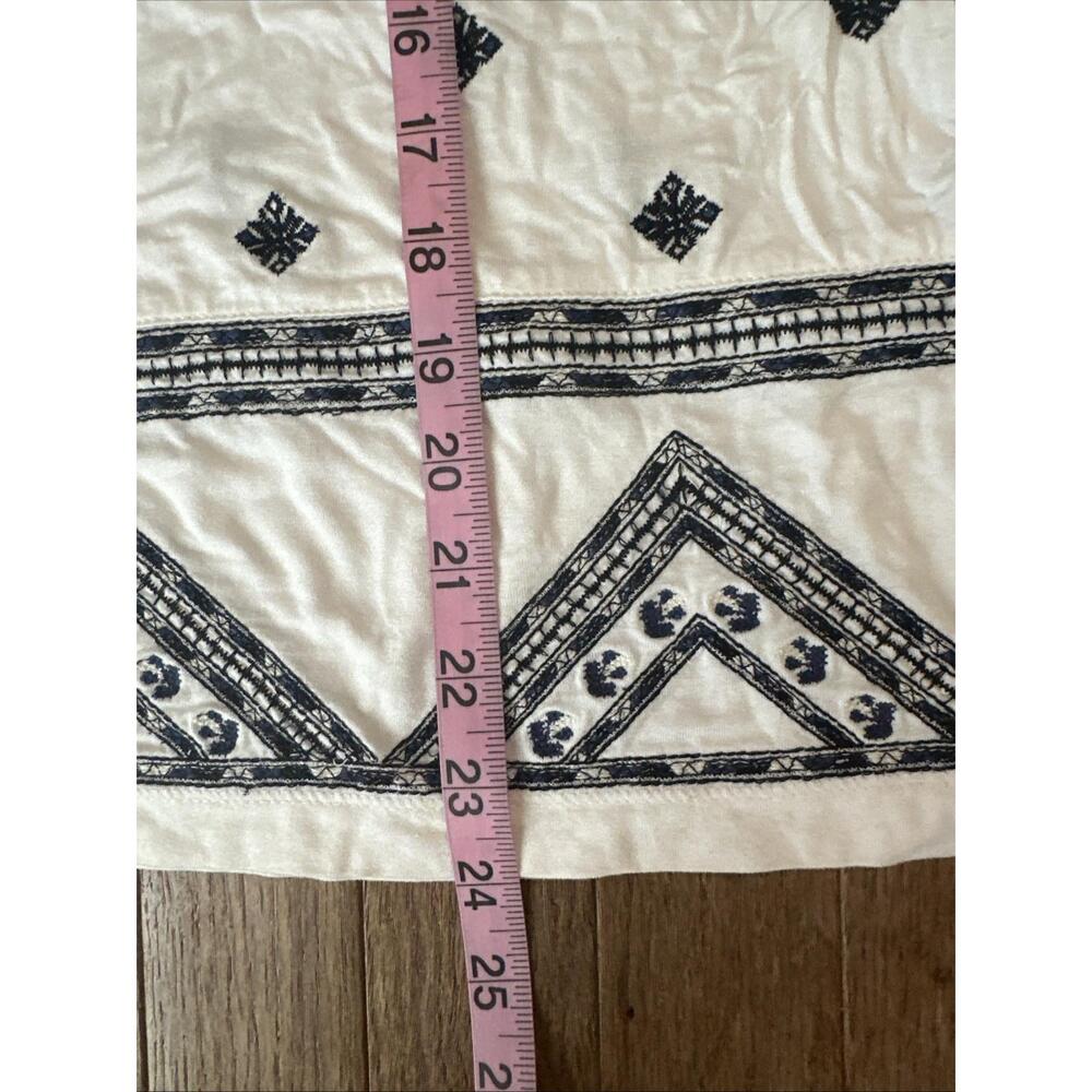 Anthropologie Kiana Embroidered Halter Top Womens Small Ivory Black Aztec Boho - Picture 6 of 9
